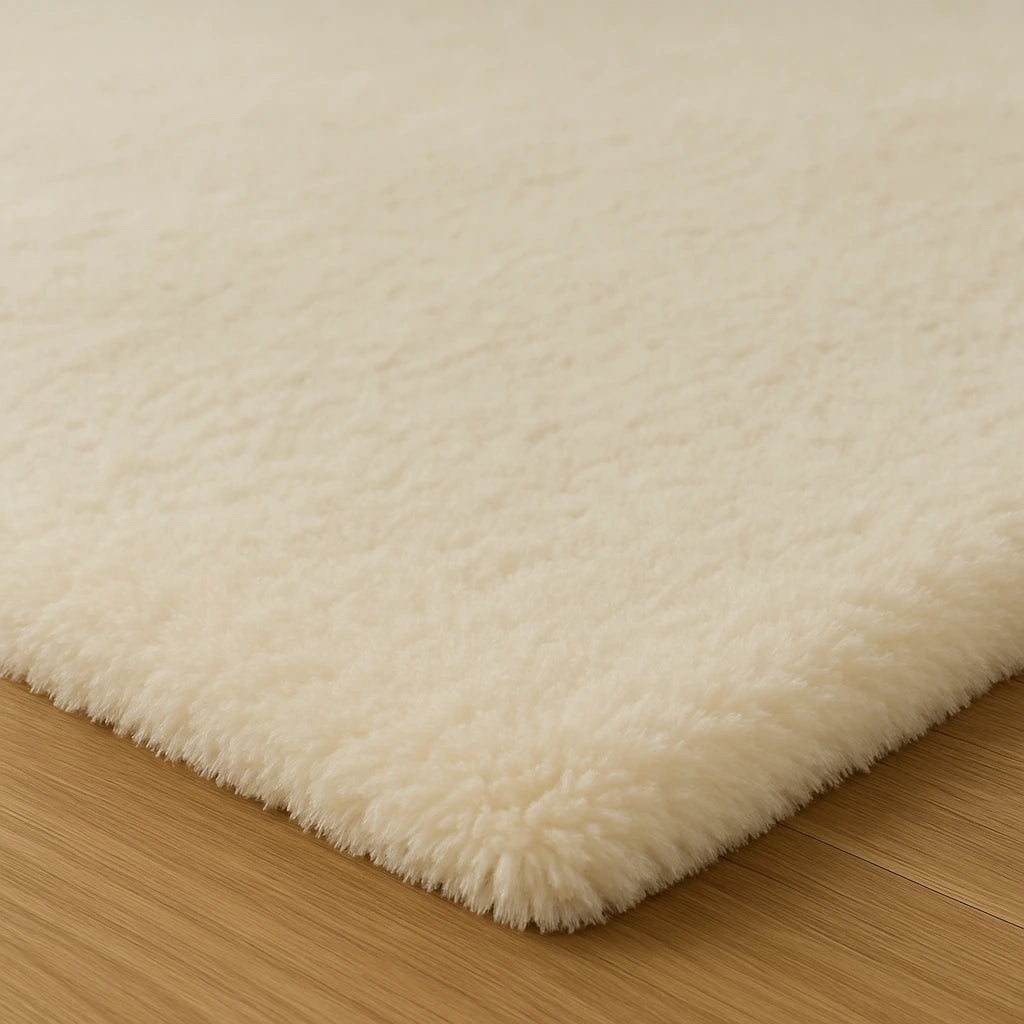 Kettelung oder auch Kettelrand eines Teppichs in der Farbe Beige